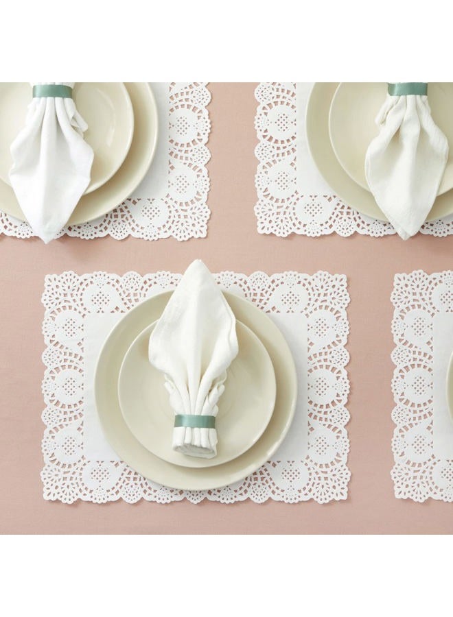 Juvale Paper Doilies - Square Lace Placemats, 100-Pack, White - 40 x 30 cm Each - Image 3