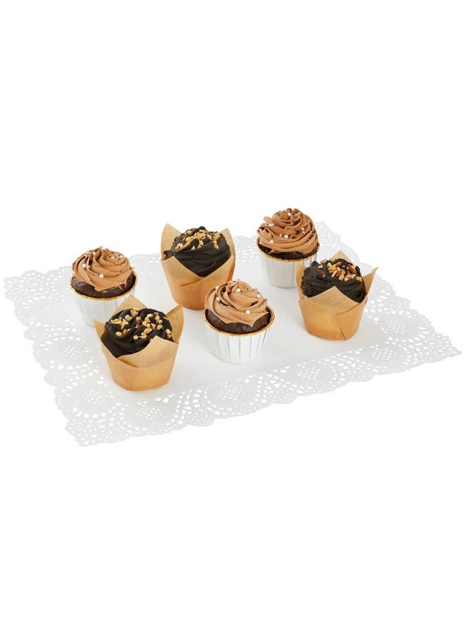 Juvale Paper Doilies - Square Lace Placemats, 100-Pack, White - 40 x 30 cm Each - Image 5