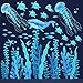 Sinekong Under the Sea Wall Decals Glow in the Dark Ocean Wall Decals Colorful Sea Turtle Seaweed Jellyfish Wall - Image 2