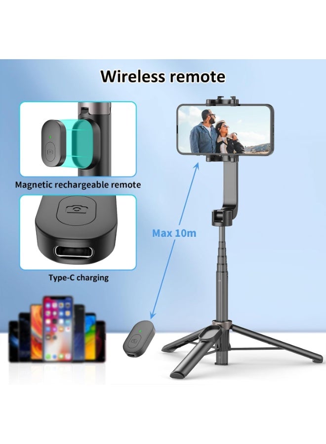 تونوف حامل هاتف ثلاثي القوائم أوتوماتيكي للتصوير الذاتي، حامل هاتف دوار مع جهاز تحكم عن بعد مغناطيسي، حامل هاتف للسفر، حامل ثلاثي القوائم طويل للهواتف الذكية متوافق مع الهاتف - Image 4