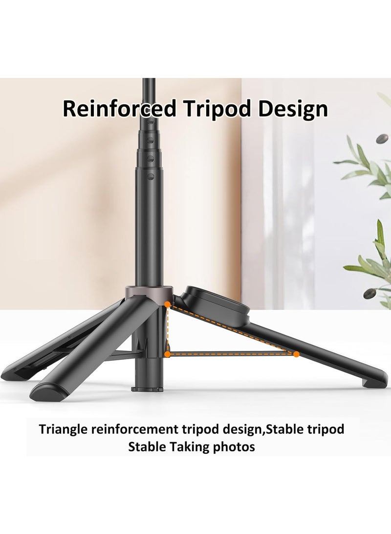 تونوف حامل هاتف ثلاثي القوائم أوتوماتيكي للتصوير الذاتي، حامل هاتف دوار مع جهاز تحكم عن بعد مغناطيسي، حامل هاتف للسفر، حامل ثلاثي القوائم طويل للهواتف الذكية متوافق مع الهاتف - Image 3