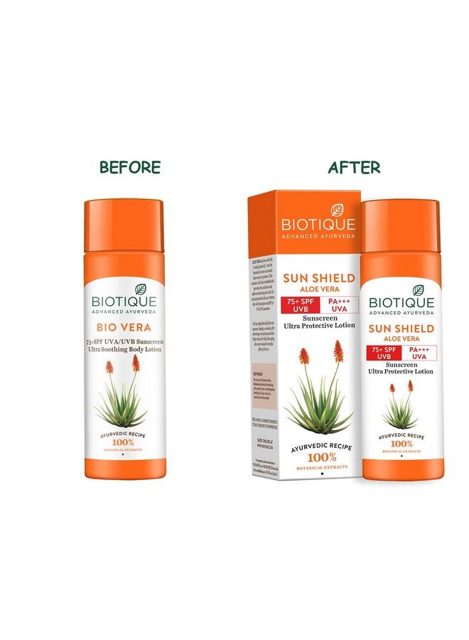 Biotique Sun Shield Aloevera 75+ Spf Uvb Sunscreen Ultra Soothing Body Lotion 190Ml (Pack Of 2) - Image 3