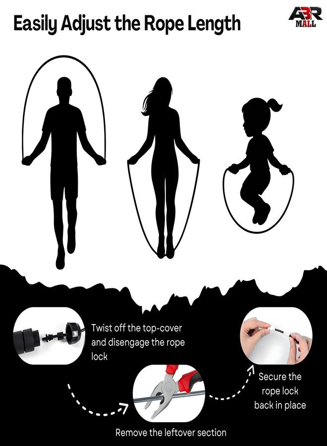ABR Mall Skipping Rope For Men & Women Adjustable Jumping Rope For Man Skipping Rope For Women rassi jumping Skipping Cord For Kids Jump String For Men Gym Ropes/Exercise Ropes For Workout - Image 4