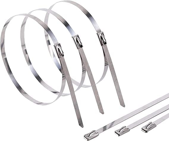 ADD GEAR ADD GEAR Stainless Steel 316 SelfLocking Cable Zip Ties Exhaust Wrap MultiPurpose DIY Locking Cable Metal Zip Ties 150 mm 6 inches 50  - Image 1