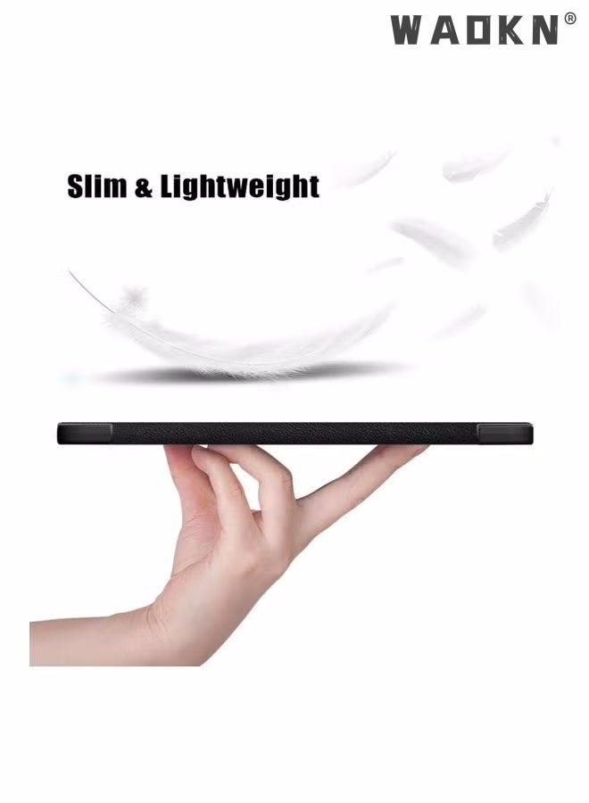 WAOKN Custer Case for Xiaomi Pad 5/5 Pro/5 Pro 5G - Ultra-thin PU-Leather Hard Shell Cover for Xiaomi Pad 5/5 Pro/5 Pro 5G Xiaomi Pad 5/5 Pro, Black) - Image 5