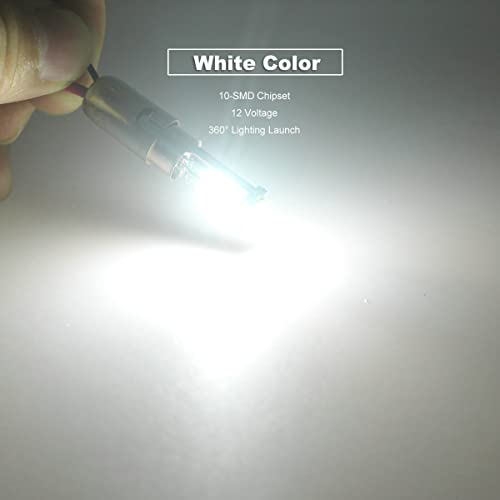 DODOFUN BA9S White Car Interior Exterior Replacement Bulb Bayonet Base BA9 53 57 1445 1895 64111 Size Reading Map Dome Side Door Courtesy LED Light 12V (Pack of 10) - Image 5