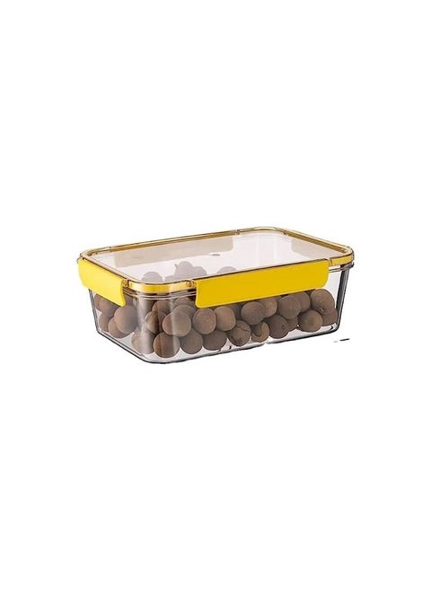 Acrylic Airtight Refrigerator Tins Various Sizes Kitchen Food Box Fridge Multi Capacity Lunch Box Provide Storage Space Fresh Vegetable Fruit 800 Yellow