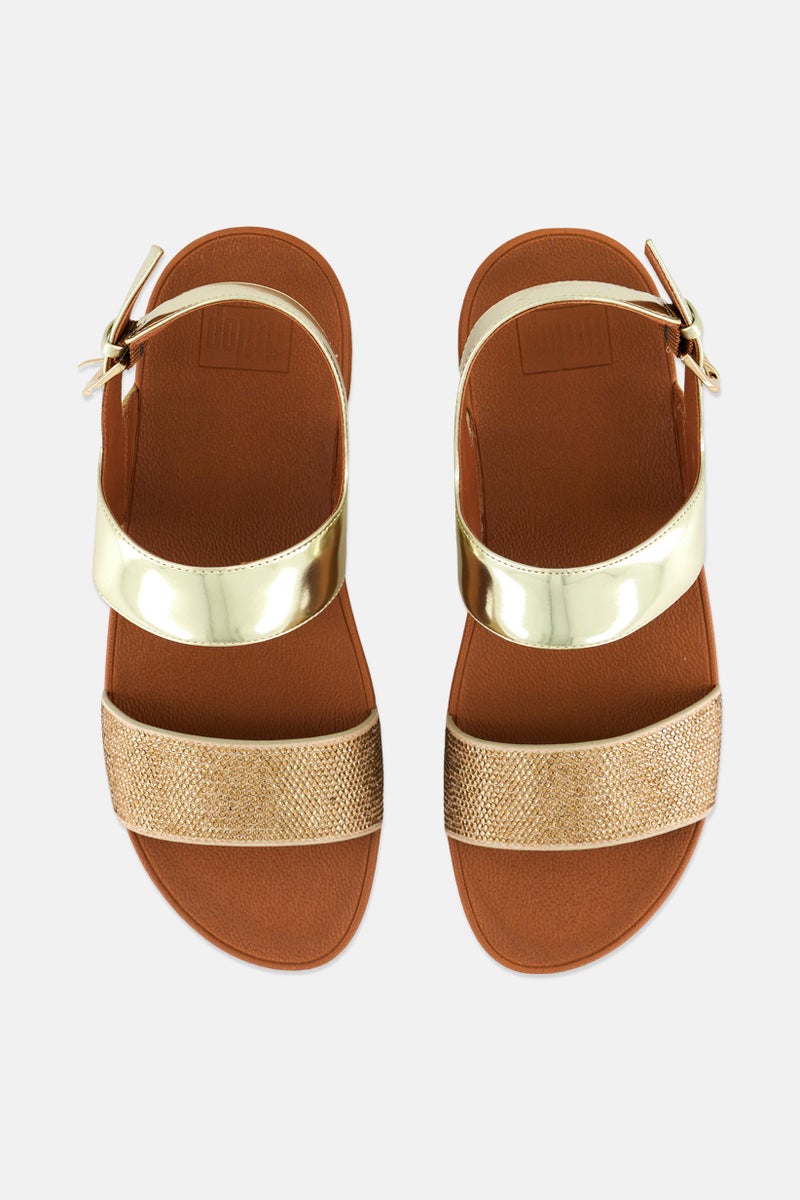 FitFlop صنادل نسائية ريتزي قابلة للتعديل مع مشبك، ذهبية - Image 4