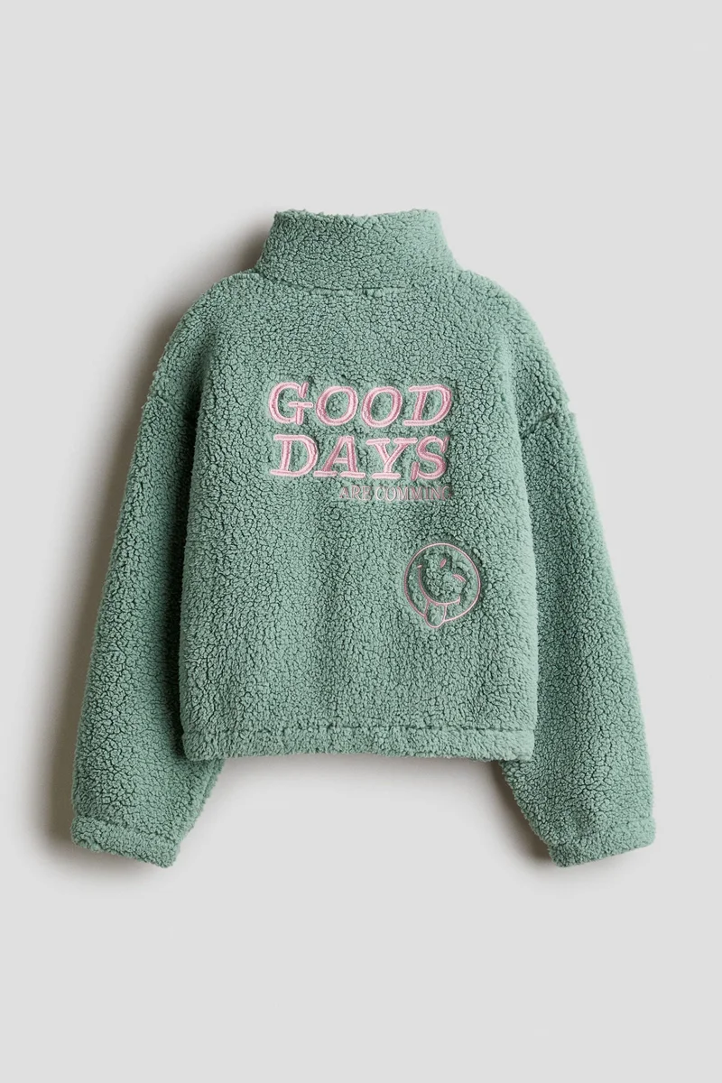 H&M Motif-detail teddy jacket