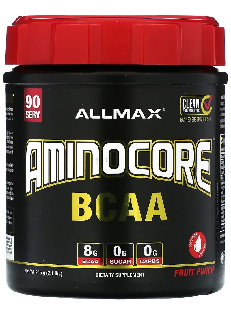 Allmax AMINOCORE BCAA, Fruit Punch, 2.1 lbs (945 g)