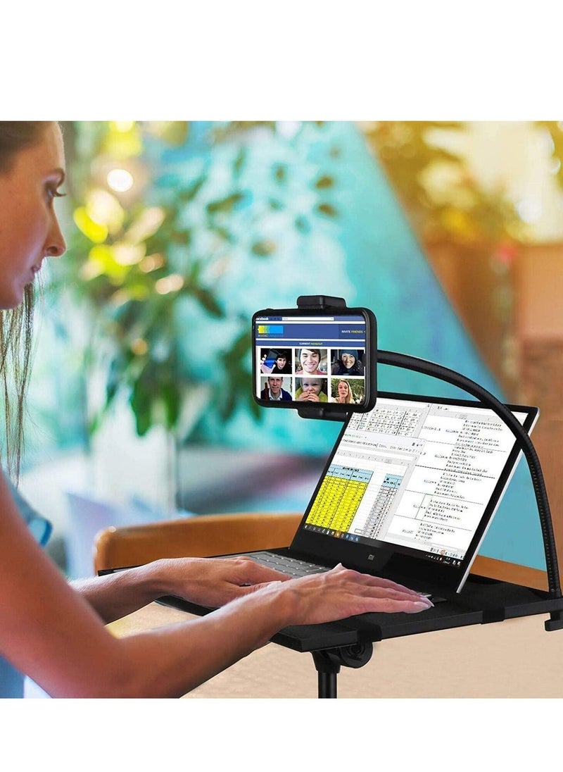 Generic Projector Stand, Portable DJ Laptop Stand Adjustable Height 16 to 35 Inch, Tall Folding Floor Computer Tripod Stand for Indoor Outdoor Use(With phone holder)  - Image 4