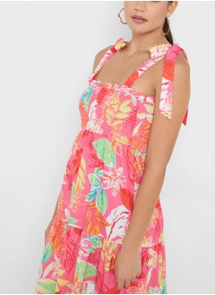 ELLA Strappy Dress In Floral Print  - Image 3
