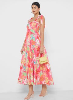 ELLA Strappy Dress In Floral Print  - Image 1