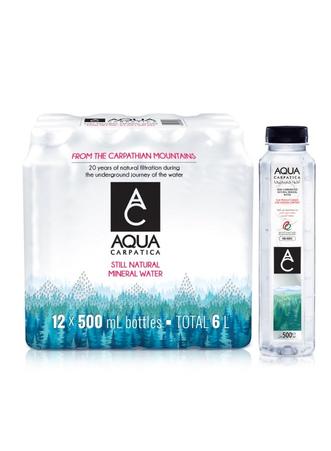 Aqua Carpatica Natural Mineral Water 500ml Pack of 12 | Naturally Alkaline | Low Sodium | Premium Imported Water - Image 1