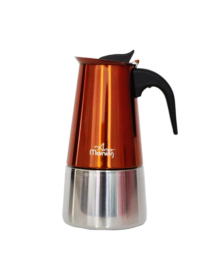 Any Morning Stovetop Stainless Steel Espresso Coffee Maker 300ml Copper - Image 1