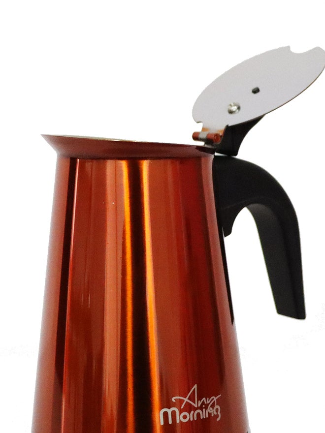 Any Morning Stovetop Stainless Steel Espresso Coffee Maker 300ml Copper - Image 2