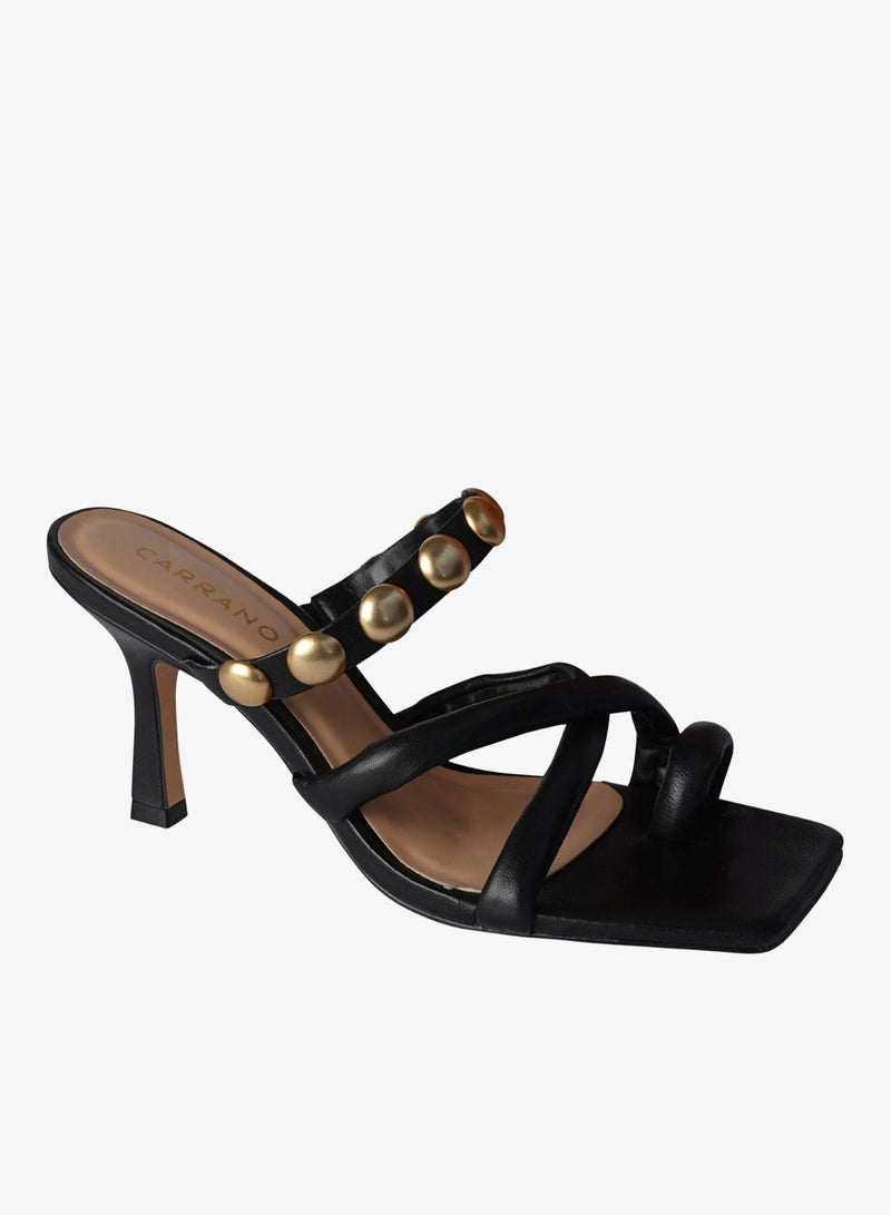 Carrano Ladies High Heels Strappy Backless Toe Ring Mules 321042 Cab0602 - Image 1