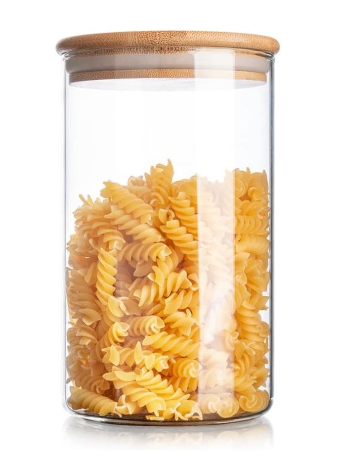 Vague AKDC Borosilicate Glass Jar With Bamboo Lid, 1 Litre Capacity  - Image 2
