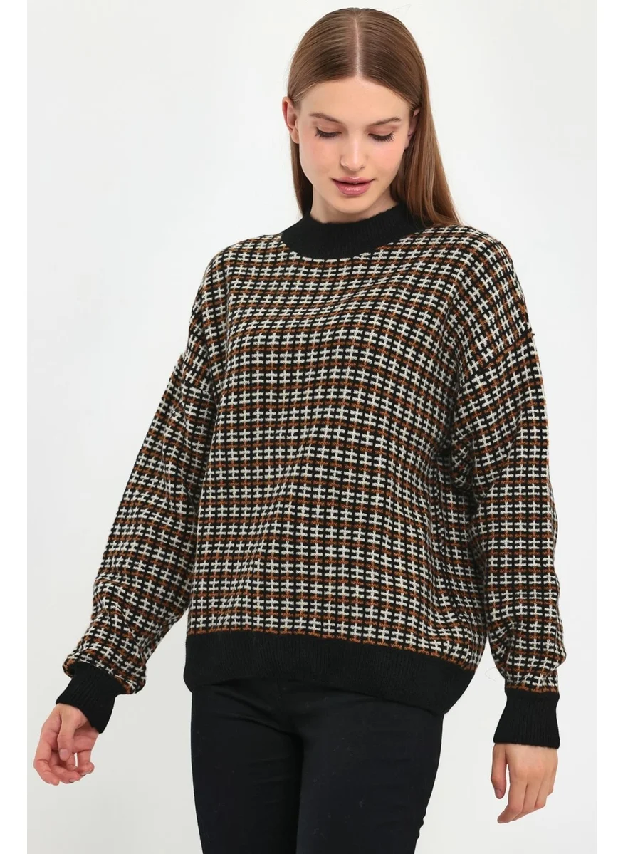 الكسندر جاردي Patterned Half Turtleneck Sweater (B23-5804)