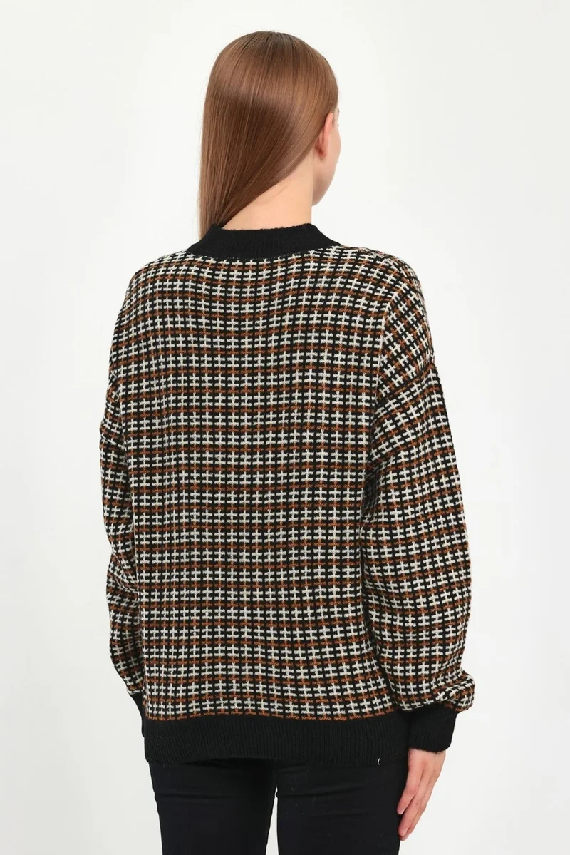 الكسندر جاردي Patterned Half Turtleneck Sweater (B23-5804)
