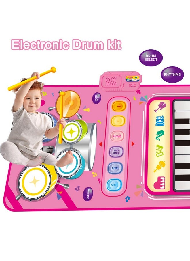 HONGID Toys for 1 Year Old Girl Gifts,2 in 1 Piano Mat Montessori Toys for 1 2 Year Old Girl,Educational Musical Toy First Birthday Gifts for 1 2 3 Year Old Girls,Christmas Stocking Stuffers for Toddler Girl  - Image 2