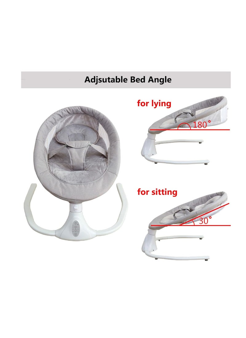 Electric Baby Cradle Automatic Infant Bassinet with Remote Controller 4-Gear Adjustable Swing Bed for Newborn Rocking Chair with Bluetooth Music Player & Mosquito Net & Pillow Toddler Bedside Crib (A)