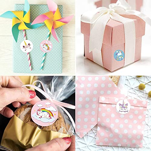 Fapiwen Unicorn Stickers, 2 Rolls Stickers, Cute Stickers, Stickers, Unicorn Self Adhesive Decoration Stickers for School Birthday Party Gift (Random Style)(1000pcs) - Image 5