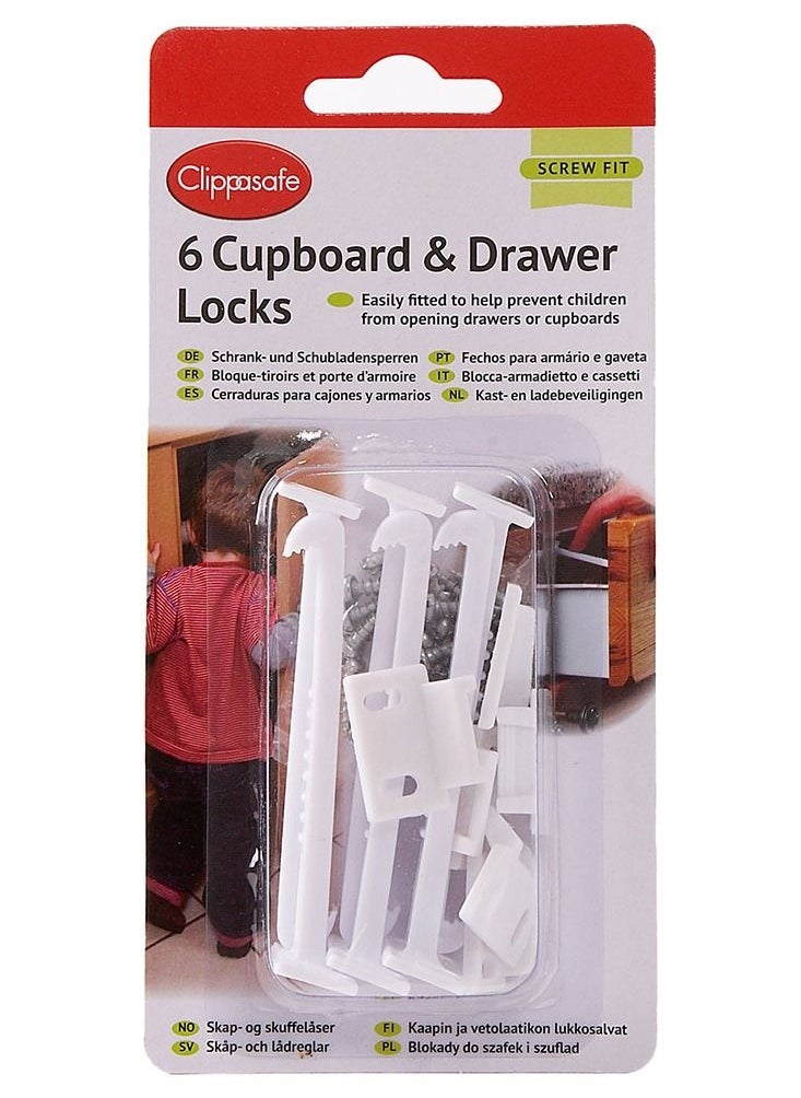 Clippasafe Cupboard & Drawer Locks - Pack Of 6  - Image 1
