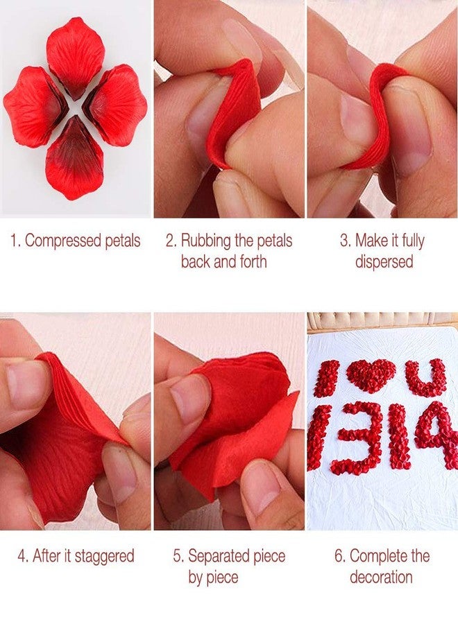 Magrido Artificial Silk Rose Petals - 500Pcs Red Flower Confetti for Wedding, Party, Romantic Decor | Realistic Fake Petals for Valentine’s Day, Anniversary & Craft Use - Image 4