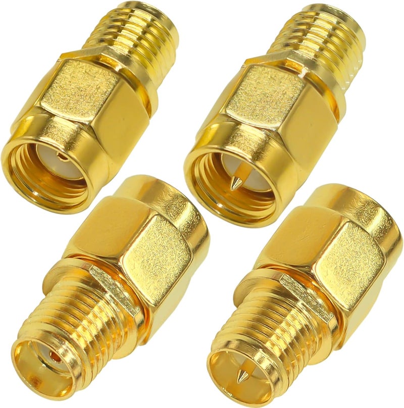 TUOLNK 4PCS SMA Coax Connector Cable Gender Changers,Male/Female to RP-SMA Male/Female Coax Adapter Low Loss Coaxial Connector for Radio Antenna, Audio - Image 1