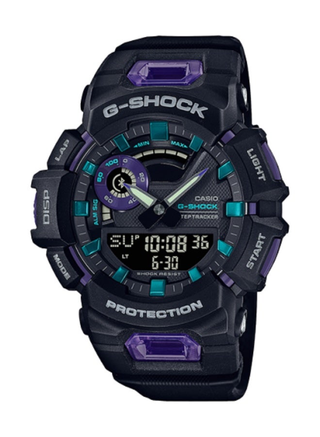 Casio G-Shock GBA-900-1A6DR Bluetooth Smart Fitness Watch – Step Counter | 200m Water-Resistant | Resin Band | Black,Purple &Teal Dial | G-SQUAD Training Partner - Image 1