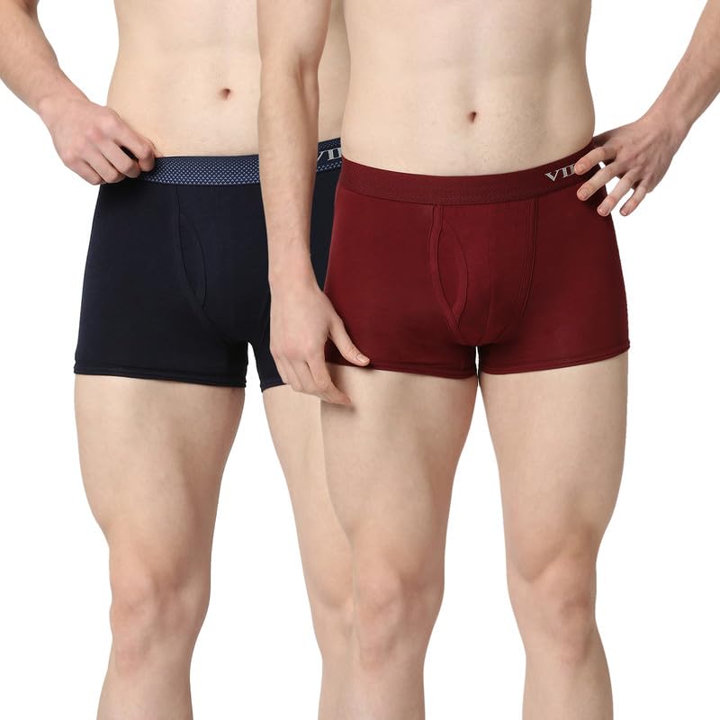 VIP Men's Assorted Sensory Cotton Trunk Underwear for Men with Elasticated Waistband - (Pack of 2, XL) - Image 1