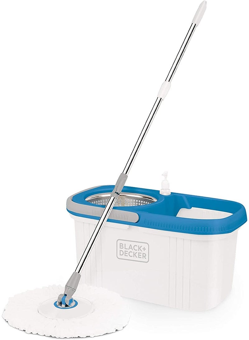 BLACK+DECKER 360° Rotating Spin Mop & Bucket With Stainless Steel Drum With Microfibre & Replaceable Mop Head & Telescopic Handle - Image 1