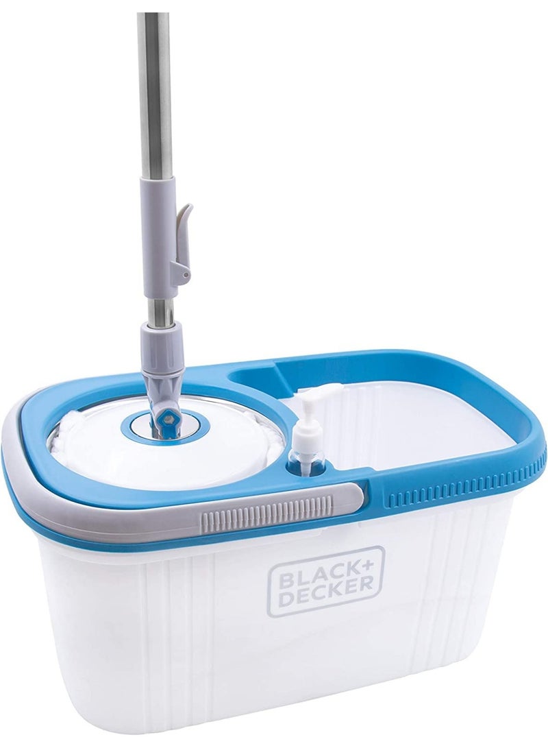 BLACK+DECKER 360° Rotating Spin Mop & Bucket With Stainless Steel Drum With Microfibre & Replaceable Mop Head & Telescopic Handle - Image 4