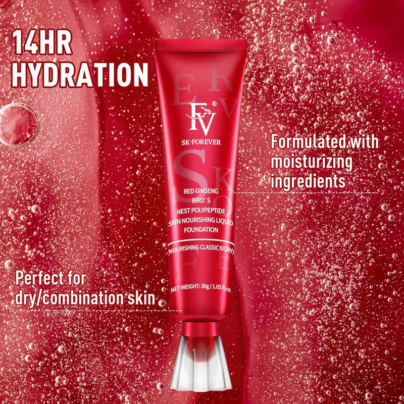 FV Dewy Liquid Foundation, Hydrating Smooth Formula & Lightweight, Longwear Medium-Full Coverage with Natural Finish, Waterproof Foundation for Dry/Combination Skin, 30g, Nourishing Classic Ivory - Image 3