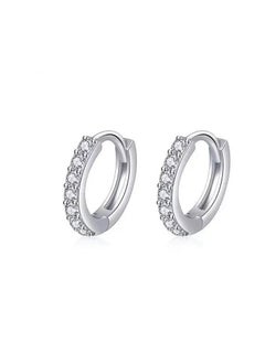 Silver stainless steel earring + zircon crystal