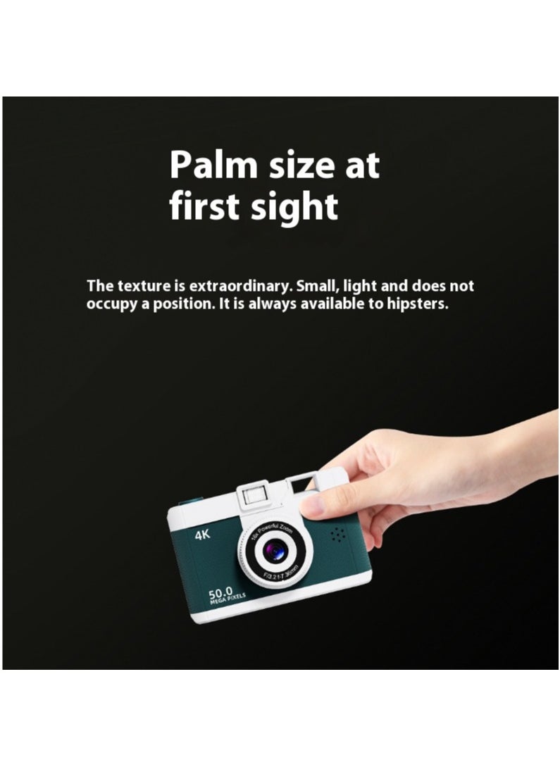 xozgdovg - High-definition digital camera student mini front and back double camera gif/khaki - Image 1