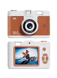 xozgdovg High-definition digital camera student mini front and back double camera gif/khaki  - Image 1