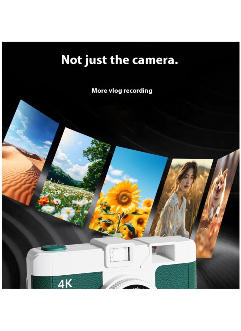 xozgdovg - High-definition digital camera student mini front and back double camera gif/khaki - Image 1
