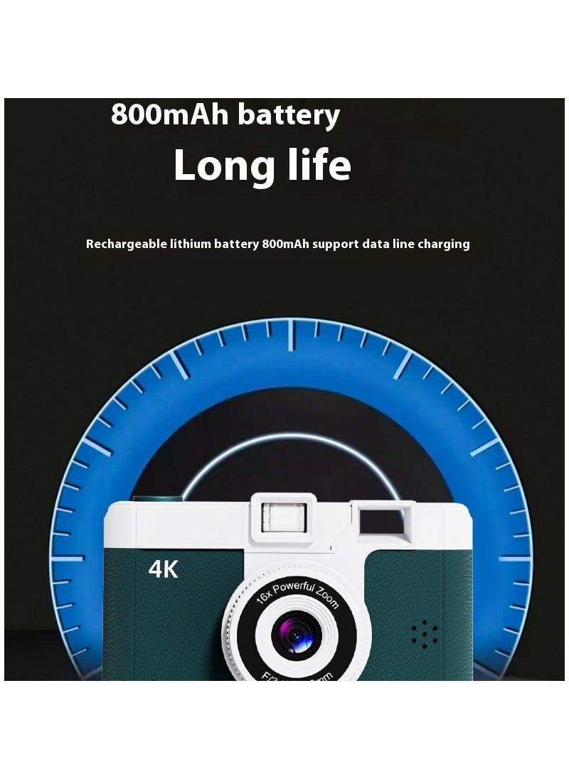 xozgdovg - High-definition digital camera student mini front and back double camera gif/khaki - Image 1