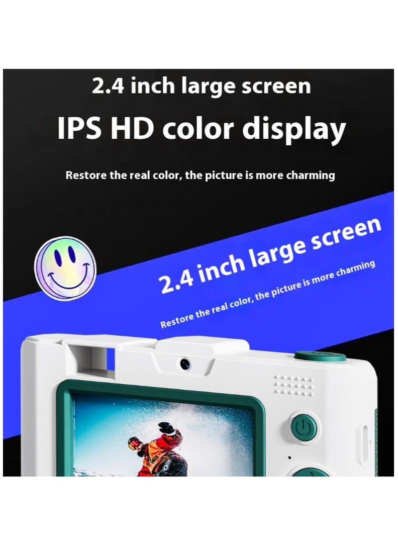 xozgdovg - High-definition digital camera student mini front and back double camera gif/khaki - Image 1