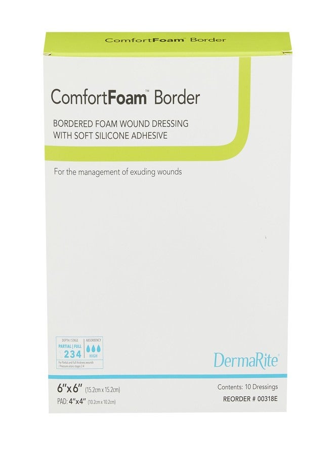 dermarite ComfortFoam Foam Dressing 4 x 4" Square No Border Film Backing 00315E 10 per Box - Image 2