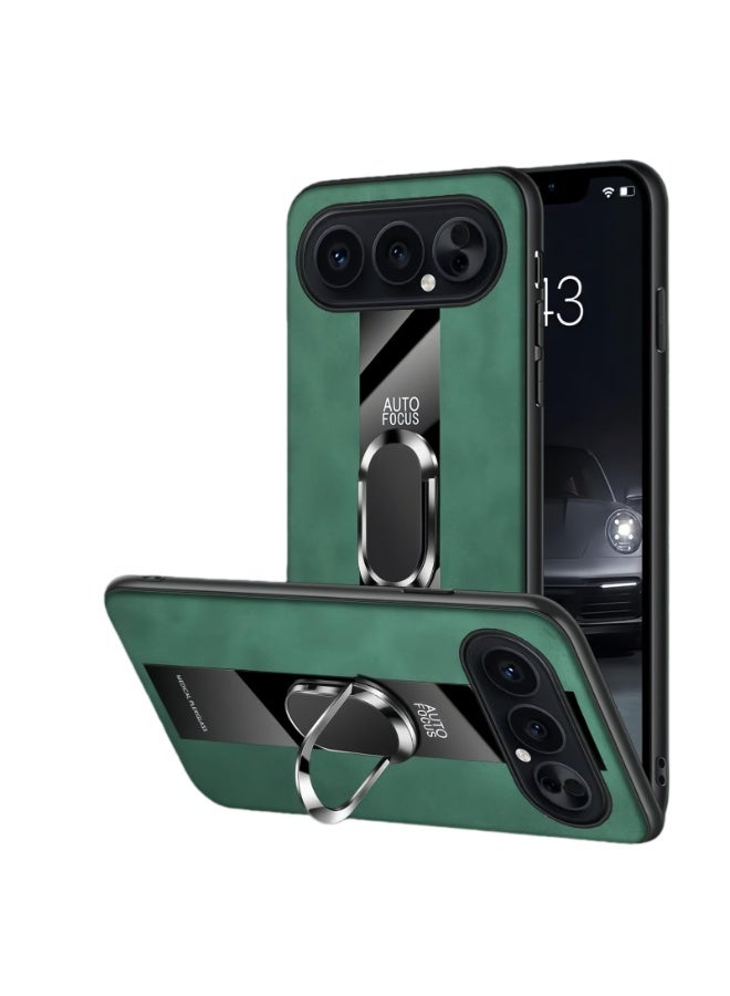 عام غطاء متوافق مع هونور 500 برو 5G، مزود بلوحة معدنية مدمجة على الحامل الخلفي [يدعم الحامل المغناطيسي للسيارة] [حامل معدني] [آمن للحمل بحلقة] غطاء هاتف جلدى. - Image 1