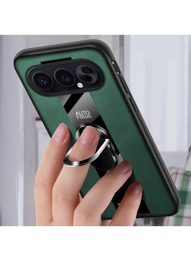 عام غطاء متوافق مع هونور 500 برو 5G، مزود بلوحة معدنية مدمجة على الحامل الخلفي [يدعم الحامل المغناطيسي للسيارة] [حامل معدني] [آمن للحمل بحلقة] غطاء هاتف جلدى. - Image 4