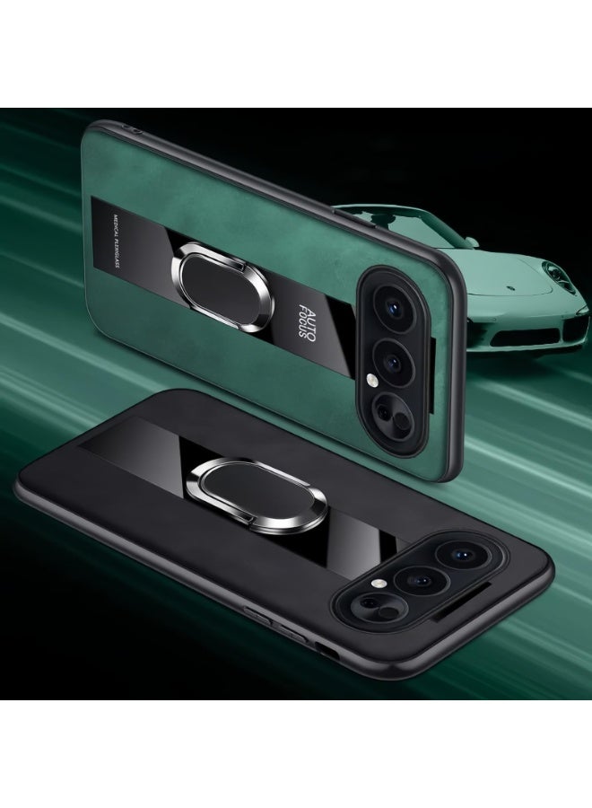 عام غطاء متوافق مع هونور 500 برو 5G، مزود بلوحة معدنية مدمجة على الحامل الخلفي [يدعم الحامل المغناطيسي للسيارة] [حامل معدني] [آمن للحمل بحلقة] غطاء هاتف جلدى. - Image 3