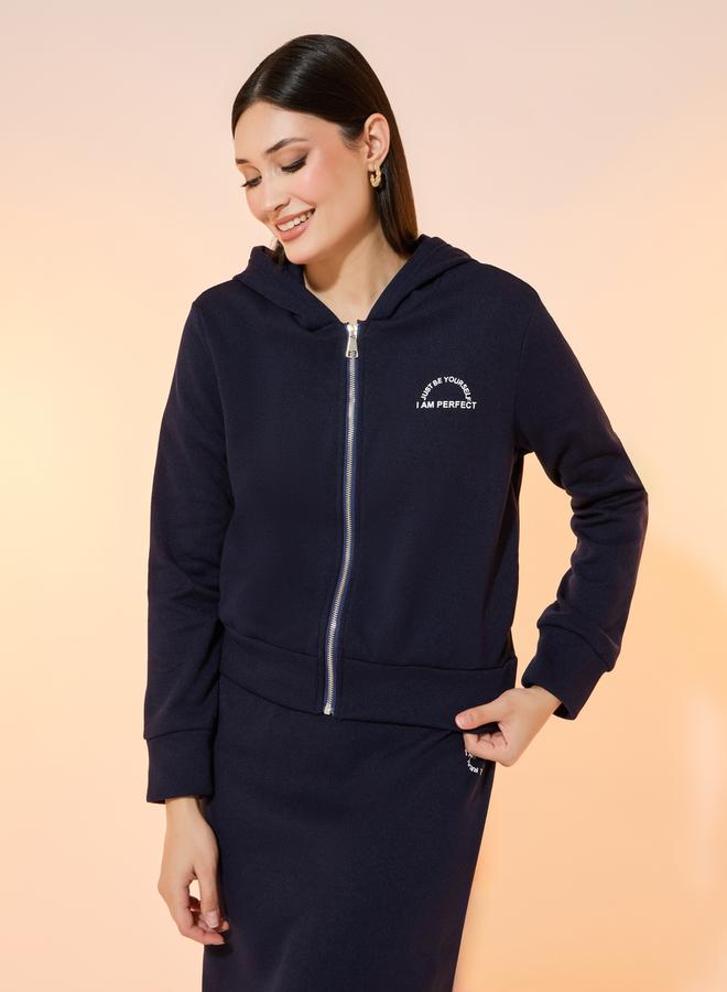 Styli Styli Slogan Print Hooded Jacket and Maxi Skirt Co-Ords - Image 4