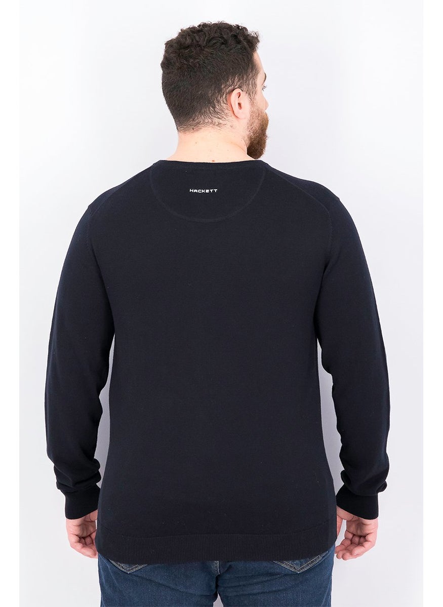 Hackett Men V-neck Long Sleeves Knit Sweater, Black  - Image 4