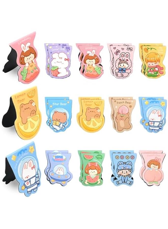 24 PCS Kids Cute Bookmarks, Magnetic Bookmarks for Kids, Book Marks Cute for Girls Boys Students Reading Lovers Gifts, Funny Animal School Stationery Baby Shower Party Favors (Cartoon) - Image 1