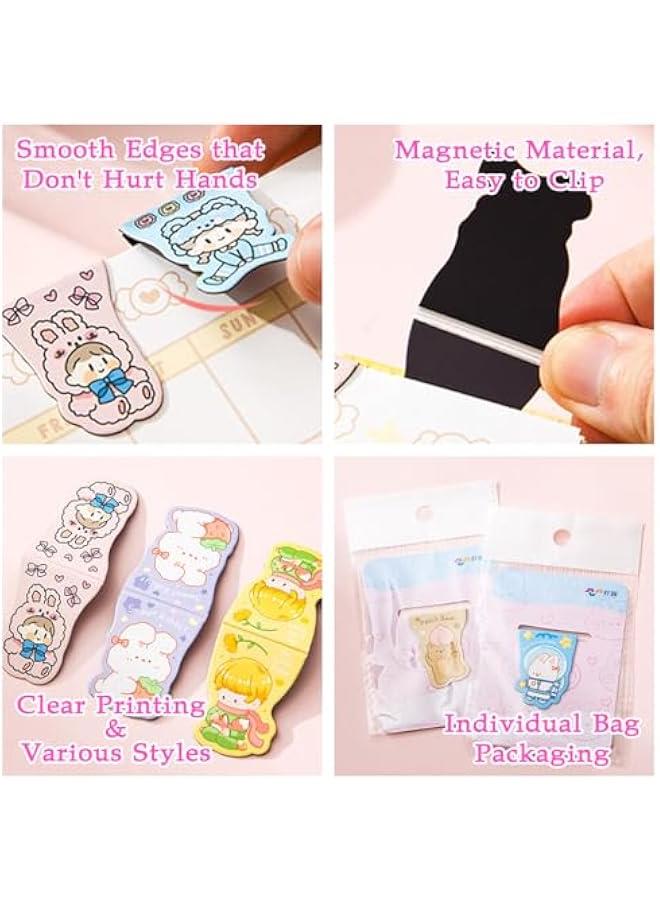 24 PCS Kids Cute Bookmarks, Magnetic Bookmarks for Kids, Book Marks Cute for Girls Boys Students Reading Lovers Gifts, Funny Animal School Stationery Baby Shower Party Favors (Cartoon) - Image 2