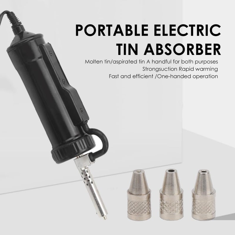 Wal front Electric Solder Sucker 30W Automatic Desoldering Pump with Vacuum Suction, 3 Nozzles (1.0mm, 1.5mm, 2.5mm) Tin Suction Device for Tin Removal Work (US Plug AC110V) ﻿ - Image 5